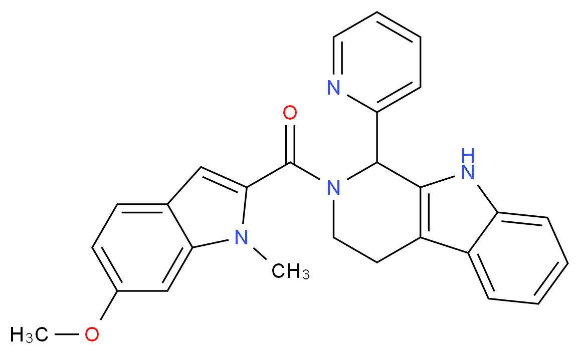 2-[(6-methoxy-1-methyl-1H-indol-2-yl)carbonyl]-1-(2-pyridinyl)-2,3,4,9-tetrahydro-1H-beta-carboline_分子结构_CAS_)