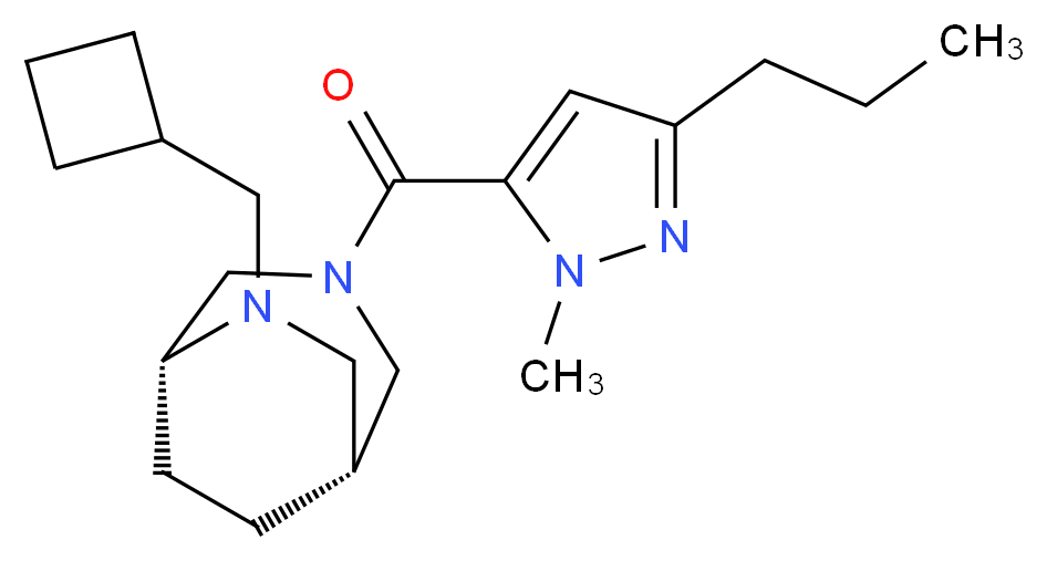 (1R*,5R*)-6-(cyclobutylmethyl)-3-[(1-methyl-3-propyl-1H-pyrazol-5-yl)carbonyl]-3,6-diazabicyclo[3.2.2]nonane_分子结构_CAS_)