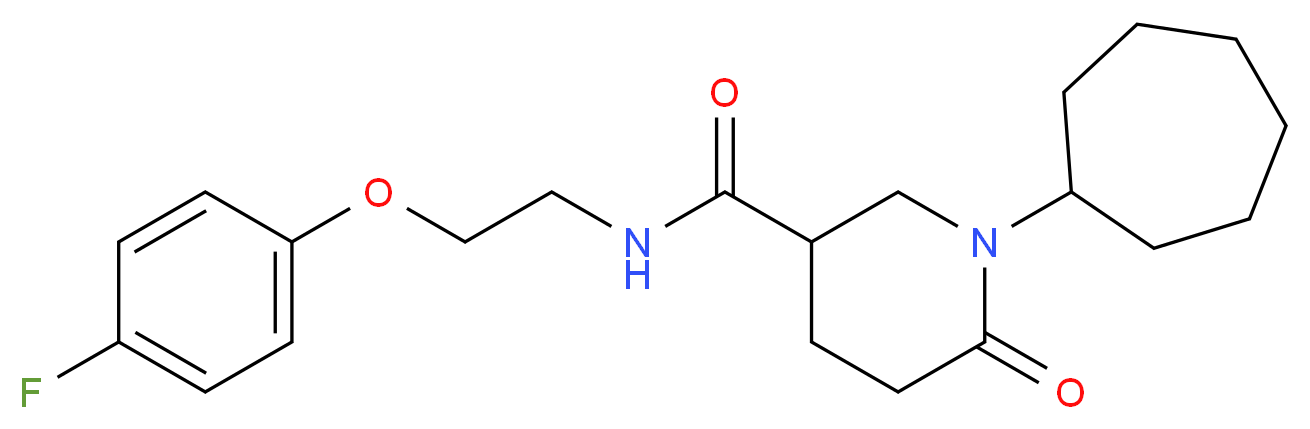 1-cycloheptyl-N-[2-(4-fluorophenoxy)ethyl]-6-oxo-3-piperidinecarboxamide_分子结构_CAS_)