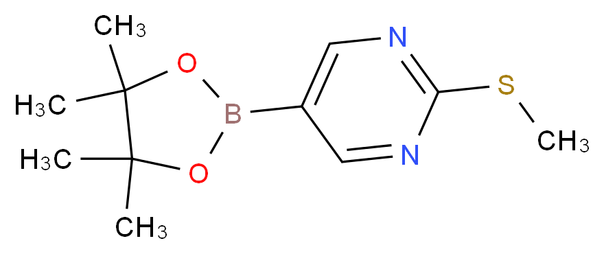 2-(Methylthio)pyrimidinyl-5-boronic acid pinacol ester_分子结构_CAS_940284-18-4)