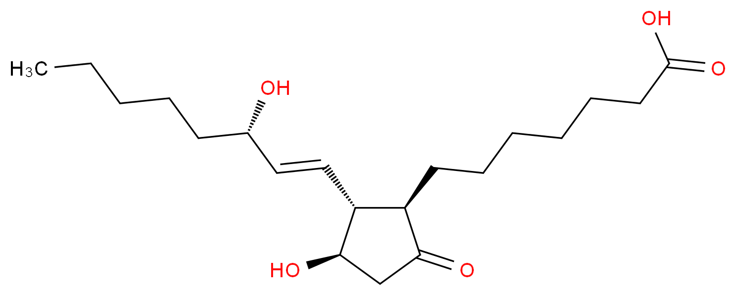 7-[(1R,2R,3R)-3-hydroxy-2-[(1E,3S)-3-hydroxyoct-1-en-1-yl]-5-oxocyclopentyl]heptanoic acid_分子结构_CAS_745-65-3