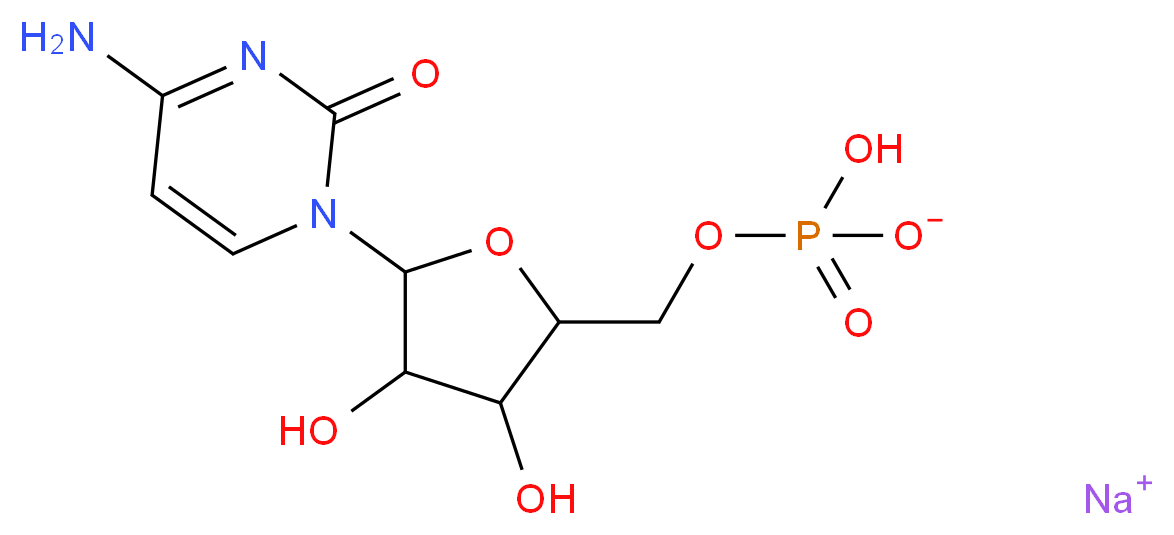 sodium [5-(4-amino-2-oxo-1,2-dihydropyrimidin-1-yl)-3,4-dihydroxyoxolan-2-yl]methyl hydrogen phosphate_分子结构_CAS_6757-06-8