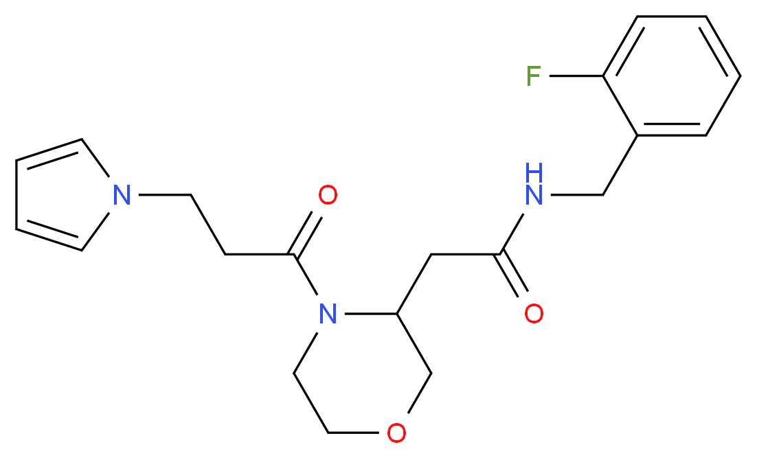 N-(2-fluorobenzyl)-2-{4-[3-(1H-pyrrol-1-yl)propanoyl]-3-morpholinyl}acetamide_分子结构_CAS_)