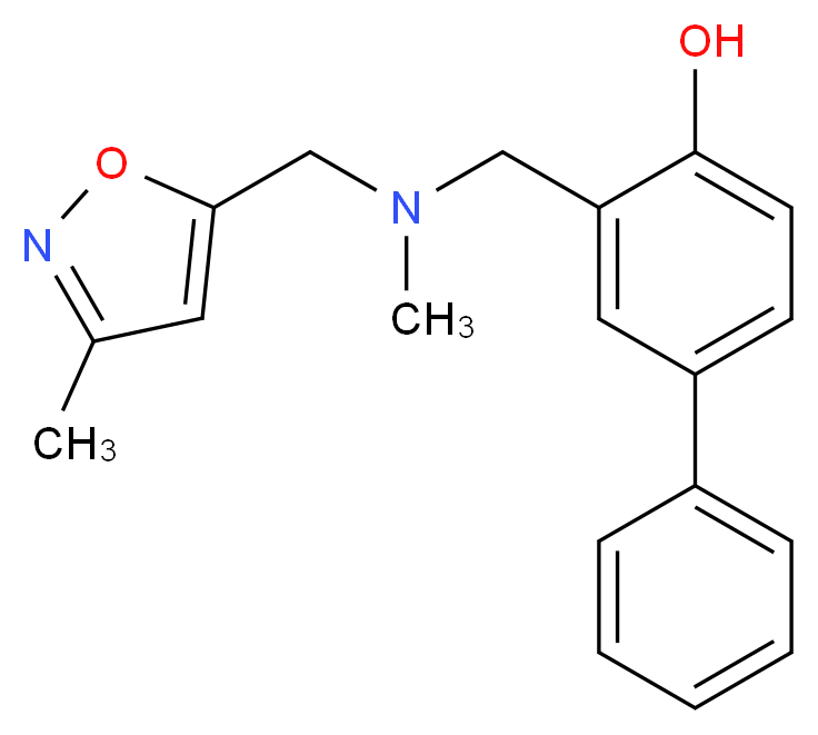 3-({methyl[(3-methyl-5-isoxazolyl)methyl]amino}methyl)-4-biphenylol_分子结构_CAS_)