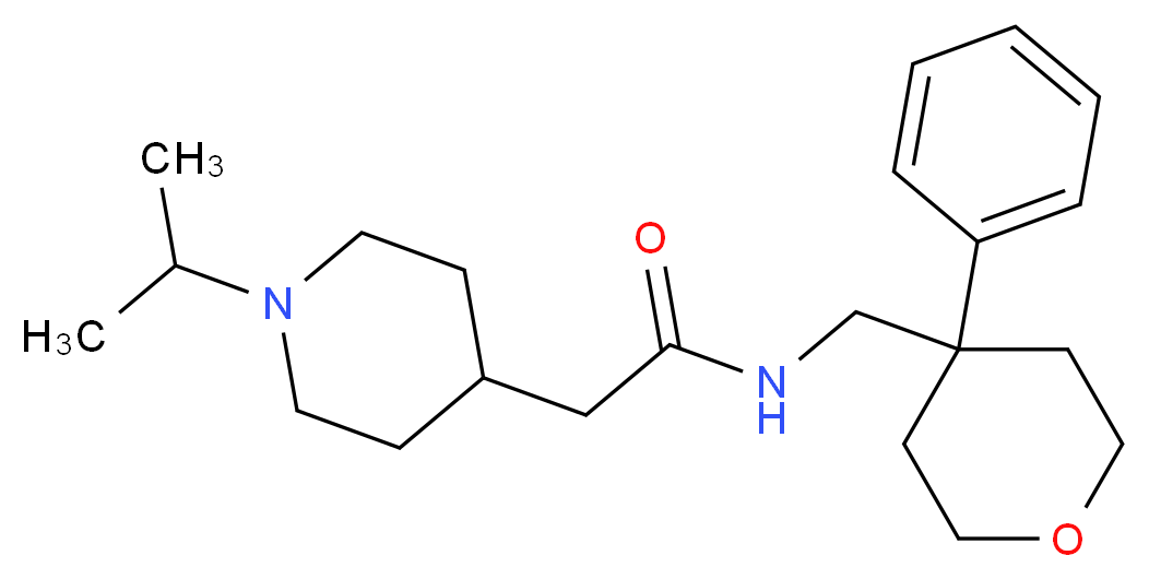 2-(1-isopropylpiperidin-4-yl)-N-[(4-phenyltetrahydro-2H-pyran-4-yl)methyl]acetamide_分子结构_CAS_)