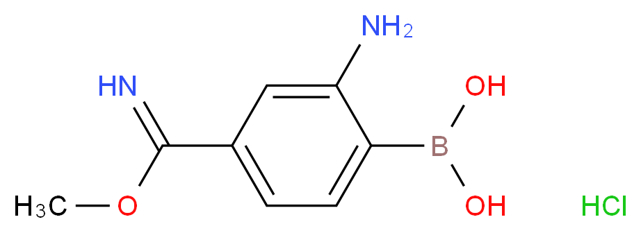 (2-Amino-4-(imino(methoxy)methyl)phenyl)boronic acid hydrochloride_分子结构_CAS_1217501-29-5)