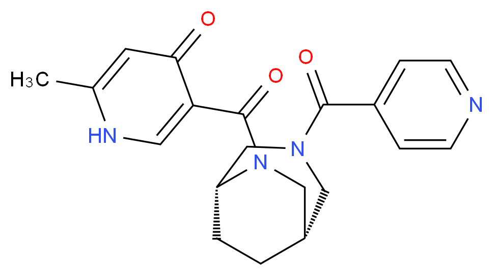5-{[(1S*,5R*)-3-isonicotinoyl-3,6-diazabicyclo[3.2.2]non-6-yl]carbonyl}-2-methyl-4(1H)-pyridinone_分子结构_CAS_)