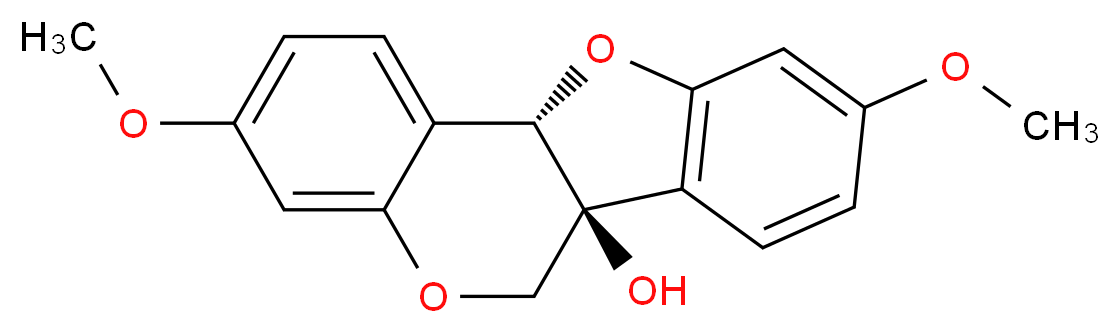 (1S,10S)-5,14-dimethoxy-8,17-dioxatetracyclo[8.7.0.0<sup>2</sup>,<sup>7</sup>.0<sup>1</sup><sup>1</sup>,<sup>1</sup><sup>6</sup>]heptadeca-2,4,6,11(16),12,14-hexaen-10-ol_分子结构_CAS_370102-93-5