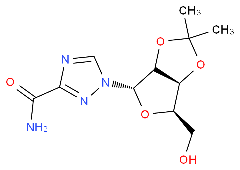 1-[(4S,6R,6aS)-6-(hydroxymethyl)-2,2-dimethyl-tetrahydro-2H-furo[3,4-d][1,3]dioxol-4-yl]-1H-1,2,4-triazole-3-carboxamide_分子结构_CAS_69313-80-0