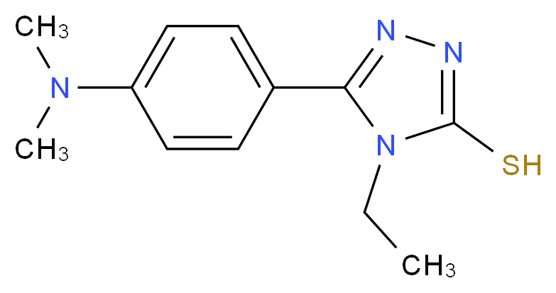 5-[4-(dimethylamino)phenyl]-4-ethyl-4H-1,2,4-triazole-3-thiol_分子结构_CAS_724749-06-8