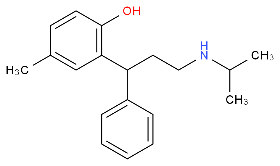 4-methyl-2-{1-phenyl-3-[(propan-2-yl)amino]propyl}phenol_分子结构_CAS_480432-14-2