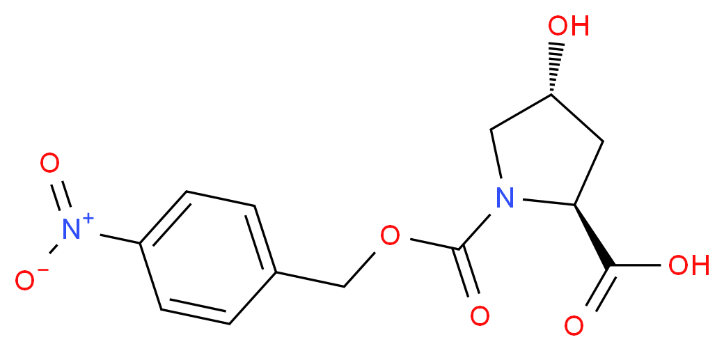(2S,4R)-4-hydroxy-1-{[(4-nitrophenyl)methoxy]carbonyl}pyrrolidine-2-carboxylic acid_分子结构_CAS_96034-57-0