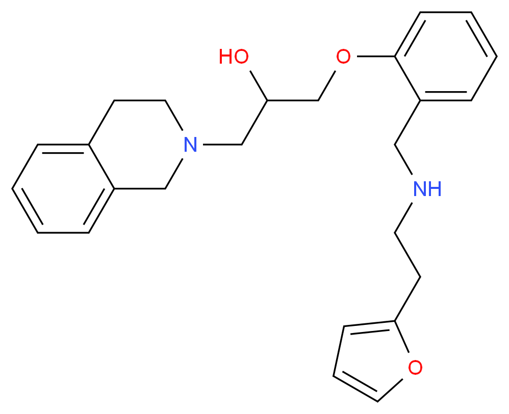 1-(3,4-dihydro-2(1H)-isoquinolinyl)-3-[2-({[2-(2-furyl)ethyl]amino}methyl)phenoxy]-2-propanol_分子结构_CAS_)
