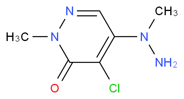 4-chloro-2-methyl-5-(1-methylhydrazin-1-yl)-2,3-dihydropyridazin-3-one_分子结构_CAS_96017-23-1