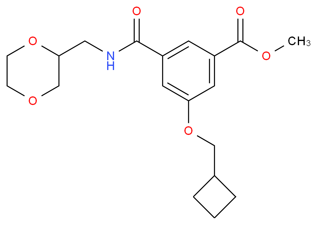 methyl 3-(cyclobutylmethoxy)-5-{[(1,4-dioxan-2-ylmethyl)amino]carbonyl}benzoate_分子结构_CAS_)