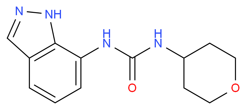 N-1H-indazol-7-yl-N'-(tetrahydro-2H-pyran-4-yl)urea_分子结构_CAS_)
