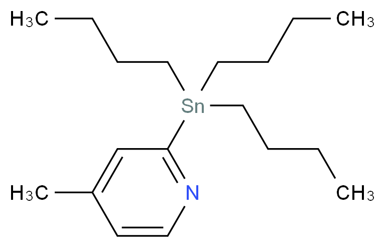 4-methyl-2-(tributylstannyl)pyridine_分子结构_CAS_301652-23-3