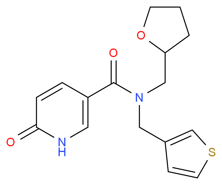 6-oxo-N-(tetrahydrofuran-2-ylmethyl)-N-(3-thienylmethyl)-1,6-dihydropyridine-3-carboxamide_分子结构_CAS_)