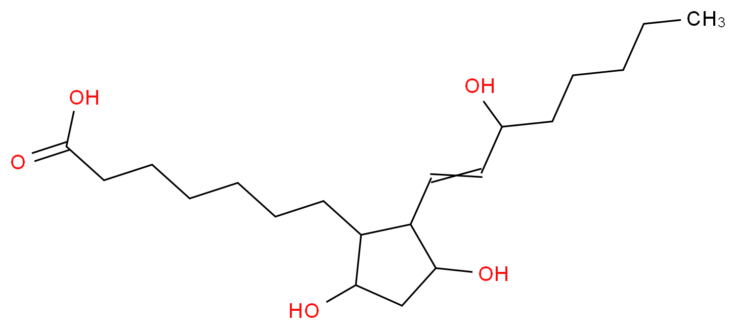 7-[3,5-dihydroxy-2-(3-hydroxyoct-1-en-1-yl)cyclopentyl]heptanoic acid_分子结构_CAS_745-62-0