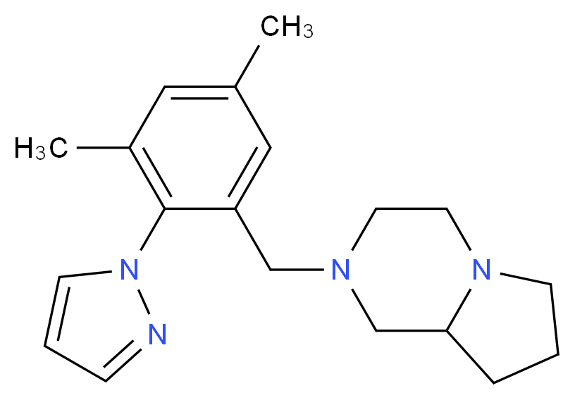 2-[3,5-dimethyl-2-(1H-pyrazol-1-yl)benzyl]octahydropyrrolo[1,2-a]pyrazine_分子结构_CAS_)