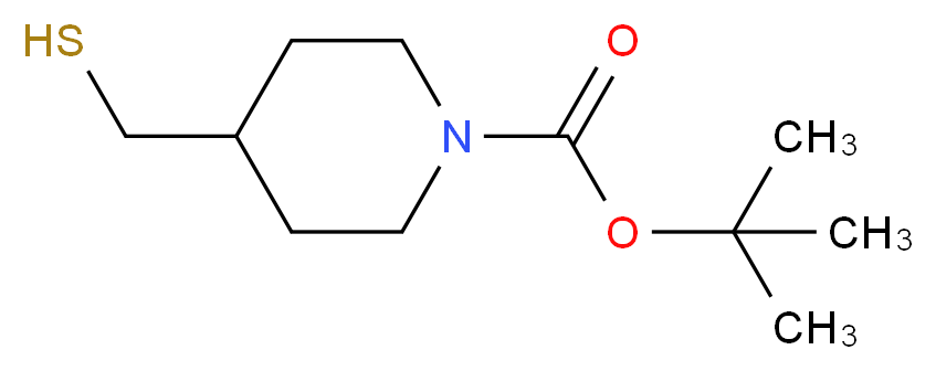 tert-butyl 4-(sulfanylmethyl)piperidine-1-carboxylate_分子结构_CAS_)