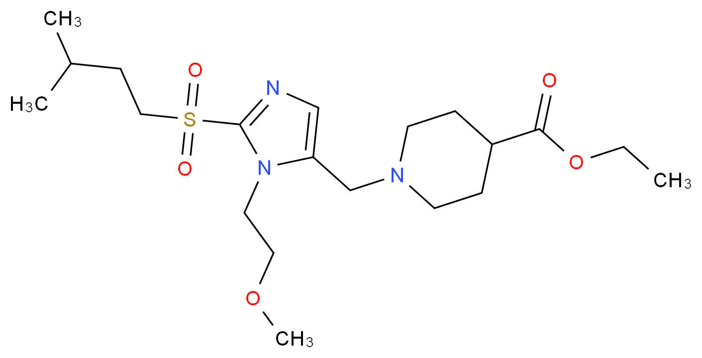 ethyl 1-({1-(2-methoxyethyl)-2-[(3-methylbutyl)sulfonyl]-1H-imidazol-5-yl}methyl)-4-piperidinecarboxylate_分子结构_CAS_)
