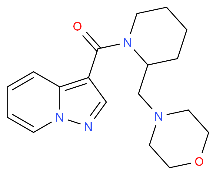 3-{[2-(4-morpholinylmethyl)-1-piperidinyl]carbonyl}pyrazolo[1,5-a]pyridine_分子结构_CAS_)