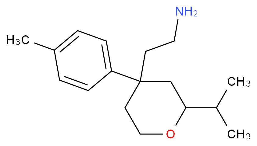 2-[4-(4-methylphenyl)-2-(propan-2-yl)oxan-4-yl]ethan-1-amine_分子结构_CAS_672266-20-5