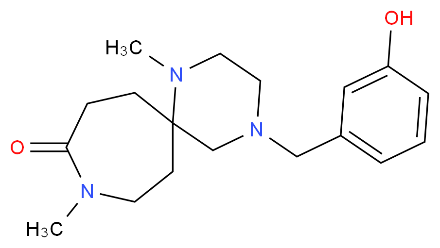 4-(3-hydroxybenzyl)-1,9-dimethyl-1,4,9-triazaspiro[5.6]dodecan-10-one_分子结构_CAS_)