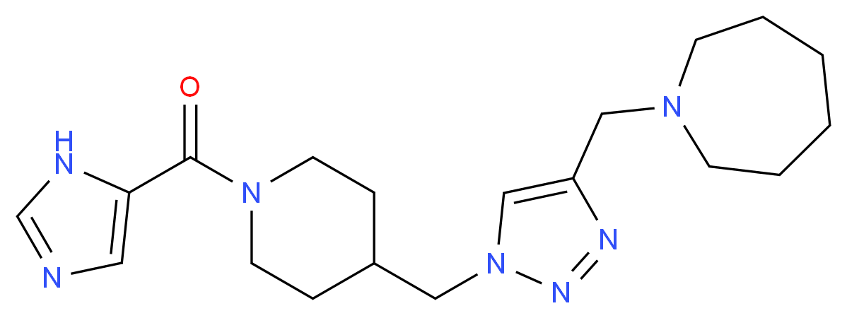 1-[(1-{[1-(1H-imidazol-5-ylcarbonyl)piperidin-4-yl]methyl}-1H-1,2,3-triazol-4-yl)methyl]azepane_分子结构_CAS_)