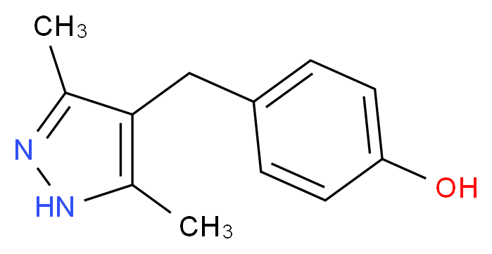 4-[(3,5-dimethyl-1H-pyrazol-4-yl)methyl]phenol_分子结构_CAS_75998-99-1