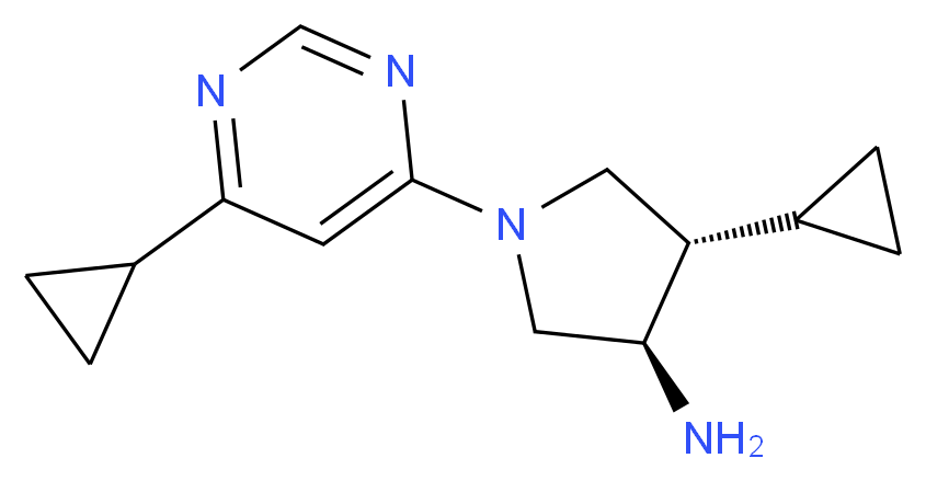(3R*,4S*)-4-cyclopropyl-1-(6-cyclopropyl-4-pyrimidinyl)-3-pyrrolidinamine_分子结构_CAS_)