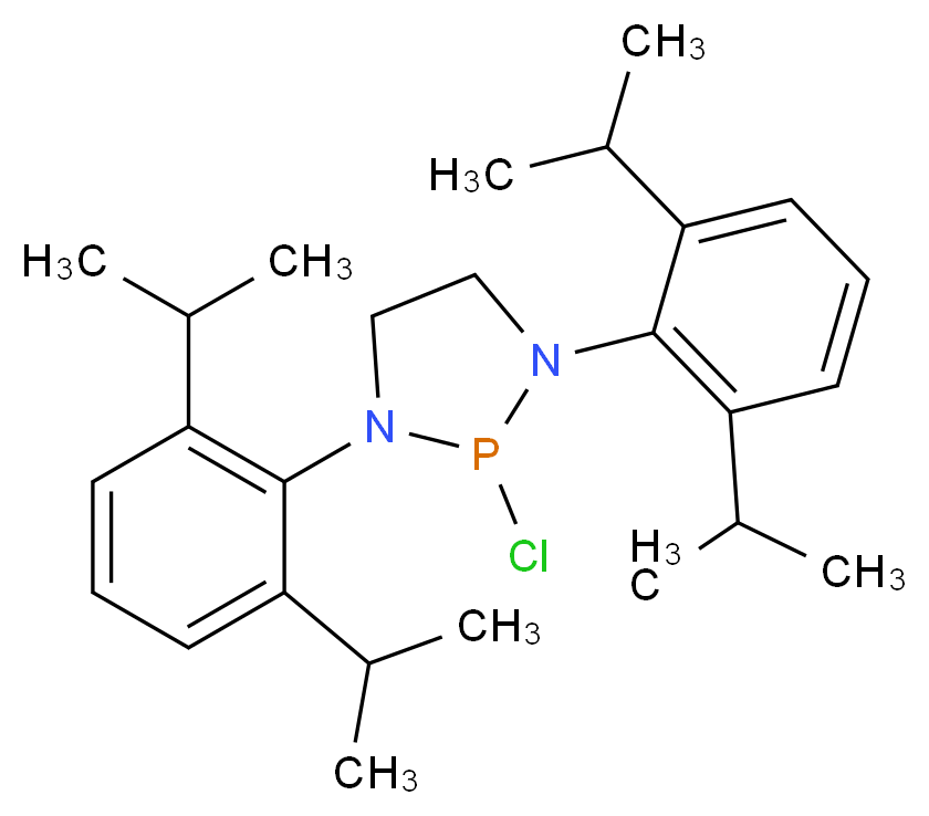 1,3-bis[2,6-bis(propan-2-yl)phenyl]-2-chloro-1,3,2-diazaphospholidine_分子结构_CAS_314730-65-9