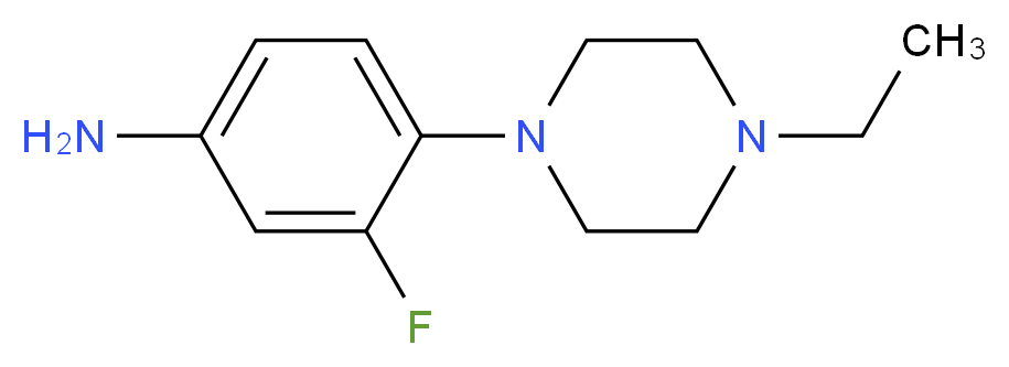 4-(4-Ethyl-1-piperazinyl)-3-fluoro-benzenamine_分子结构_CAS_873537-27-0)