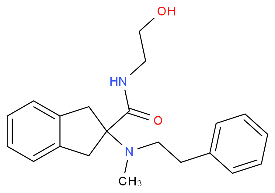 N-(2-hydroxyethyl)-2-[methyl(2-phenylethyl)amino]-2-indanecarboxamide_分子结构_CAS_)