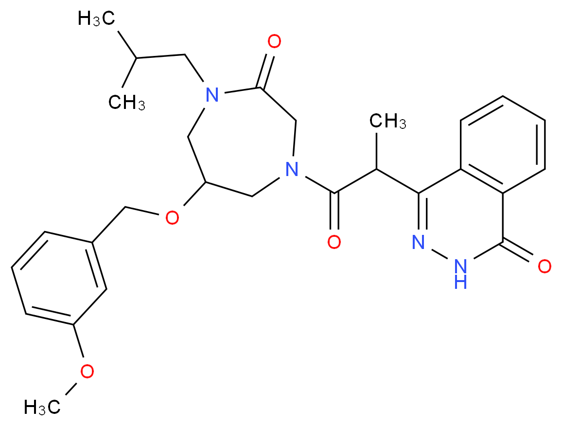 4-(2-{4-isobutyl-6-[(3-methoxybenzyl)oxy]-3-oxo-1,4-diazepan-1-yl}-1-methyl-2-oxoethyl)-1(2H)-phthalazinone_分子结构_CAS_)