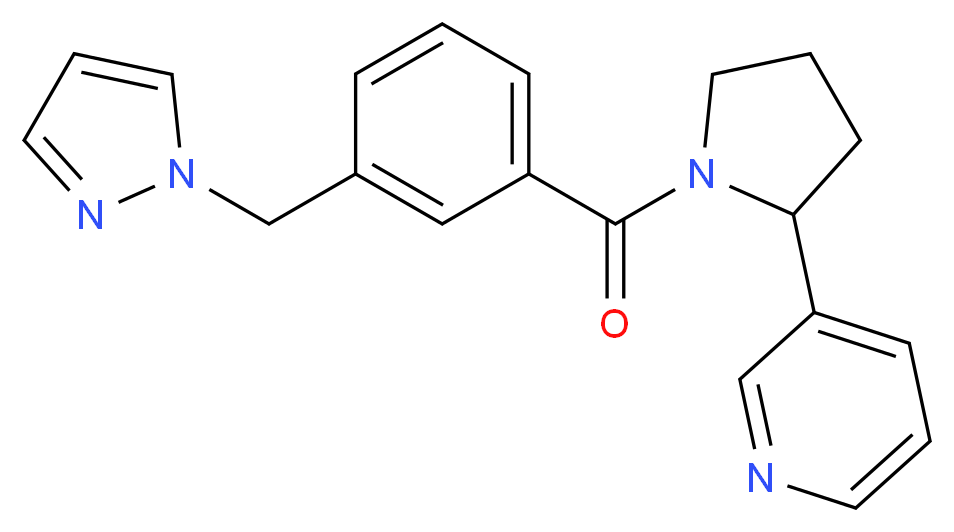 3-{1-[3-(1H-pyrazol-1-ylmethyl)benzoyl]-2-pyrrolidinyl}pyridine_分子结构_CAS_)