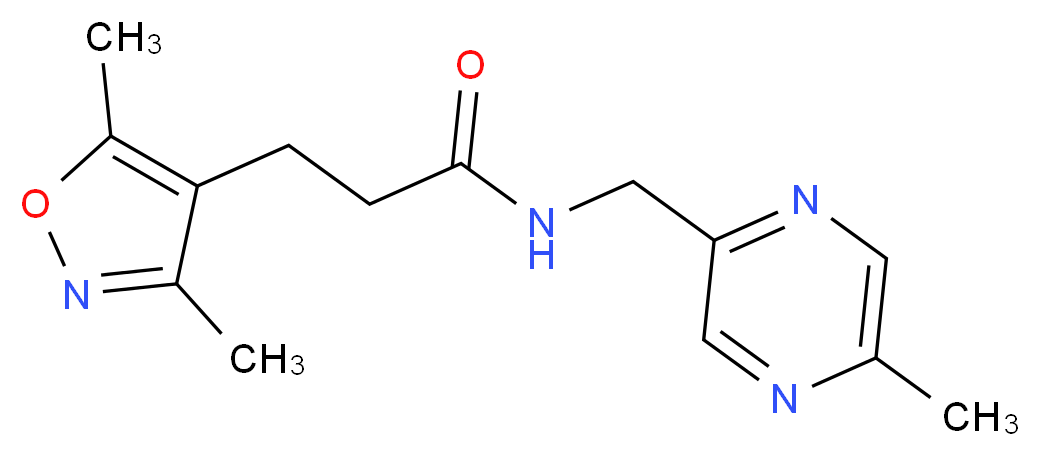 3-(3,5-dimethylisoxazol-4-yl)-N-[(5-methylpyrazin-2-yl)methyl]propanamide_分子结构_CAS_)