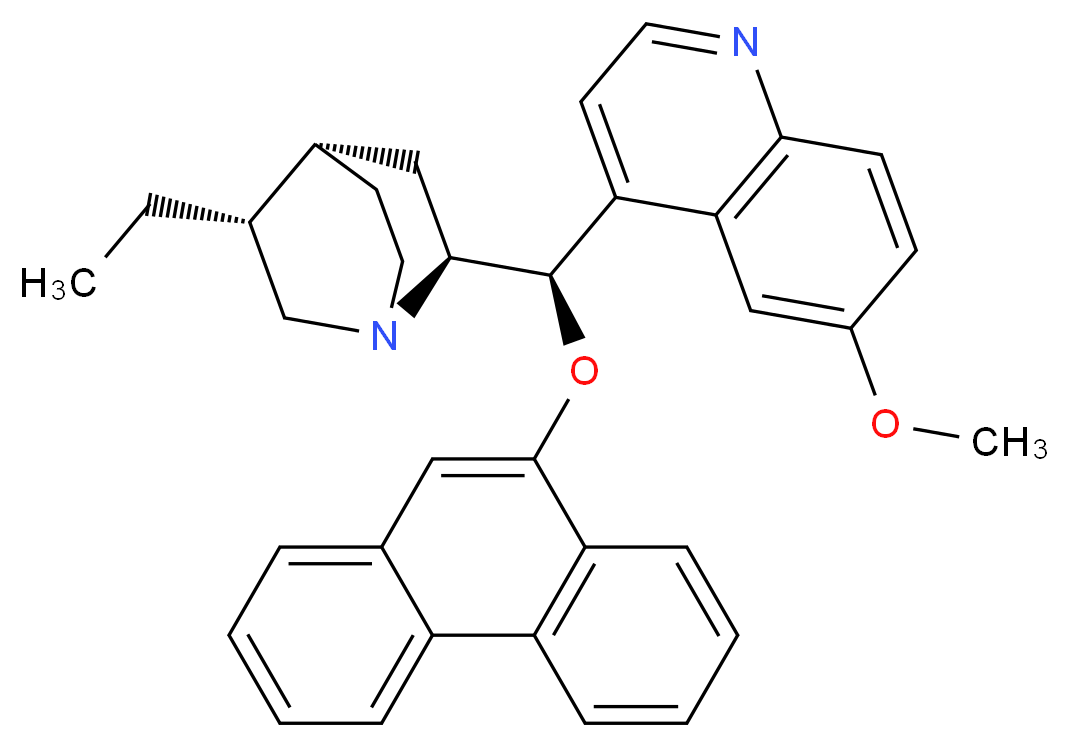 4-[(R)-[(2S,4S,5R)-5-ethyl-1-azabicyclo[2.2.2]octan-2-yl](phenanthren-9-yloxy)methyl]-6-methoxyquinoline_分子结构_CAS_135096-78-5