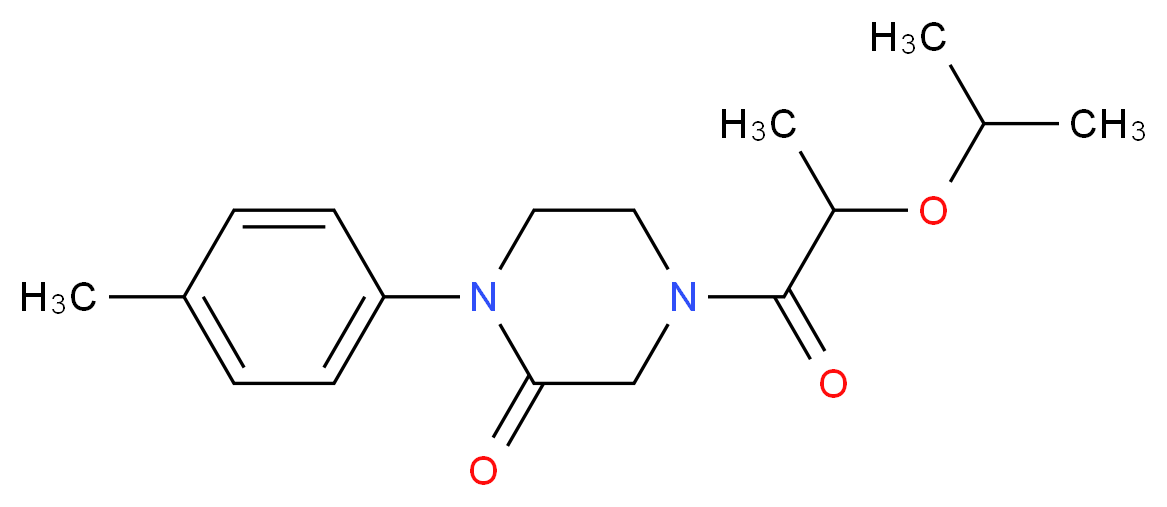 4-(2-isopropoxypropanoyl)-1-(4-methylphenyl)-2-piperazinone_分子结构_CAS_)
