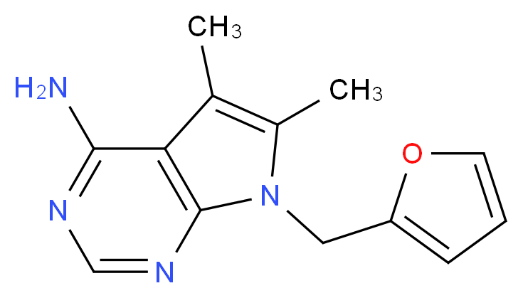 7-(2-furylmethyl)-5,6-dimethyl-7H-pyrrolo[2,3-d]pyrimidin-4-amine_分子结构_CAS_103026-12-6)