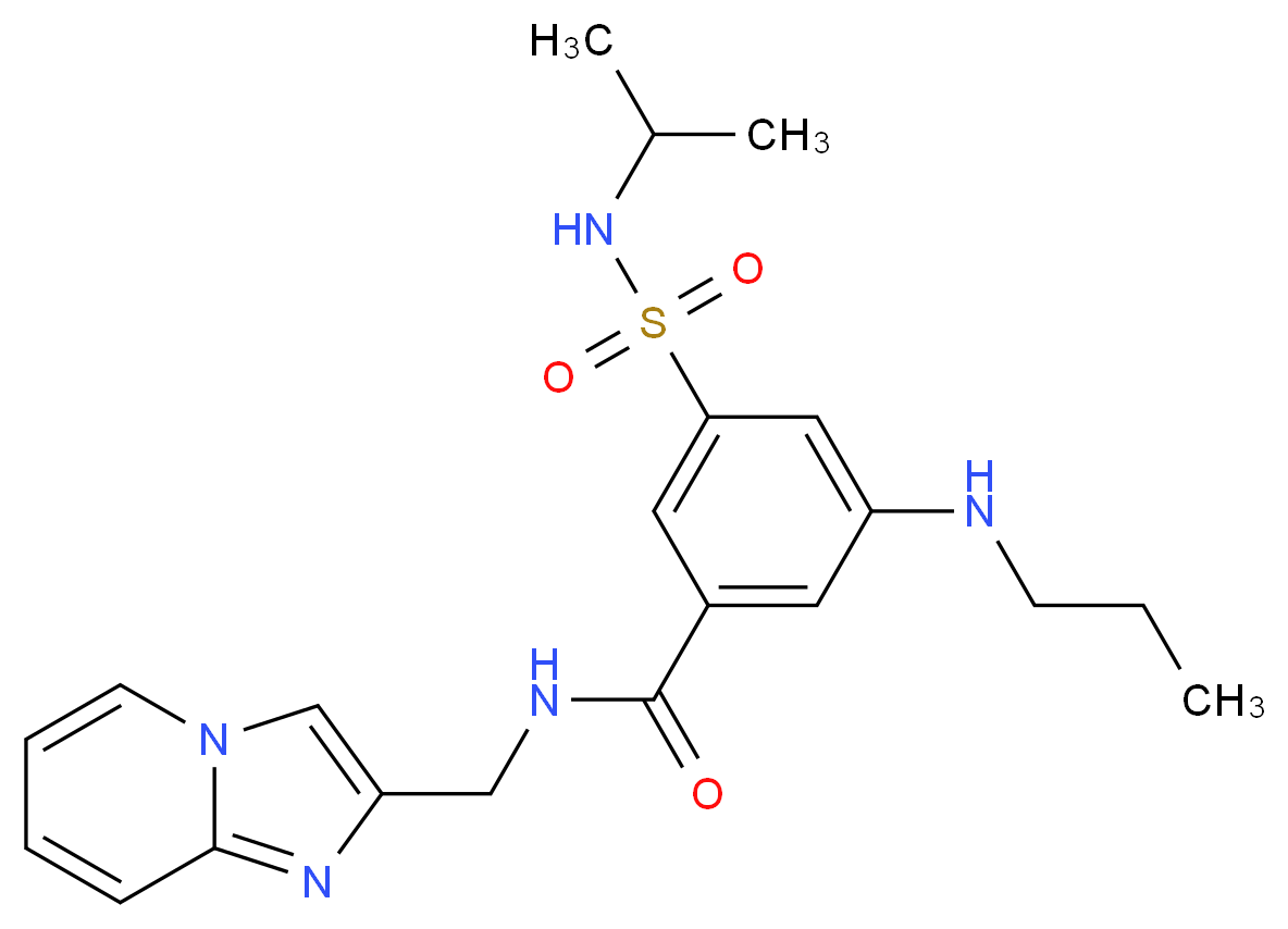 N-(imidazo[1,2-a]pyridin-2-ylmethyl)-3-[(isopropylamino)sulfonyl]-5-(propylamino)benzamide_分子结构_CAS_)