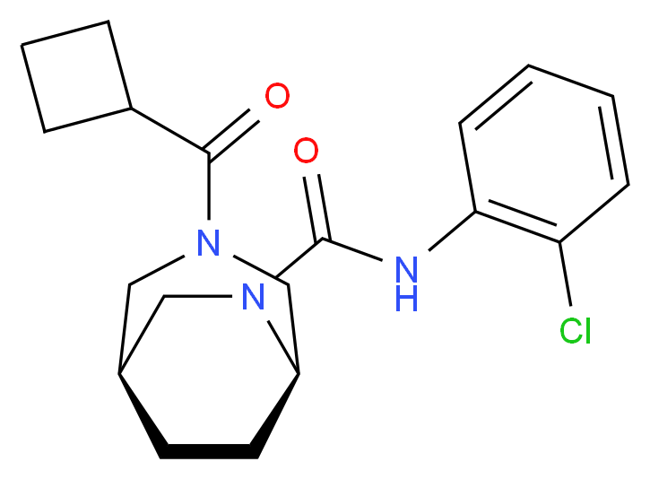 (1S*,5R*)-N-(2-chlorophenyl)-3-(cyclobutylcarbonyl)-3,6-diazabicyclo[3.2.2]nonane-6-carboxamide_分子结构_CAS_)