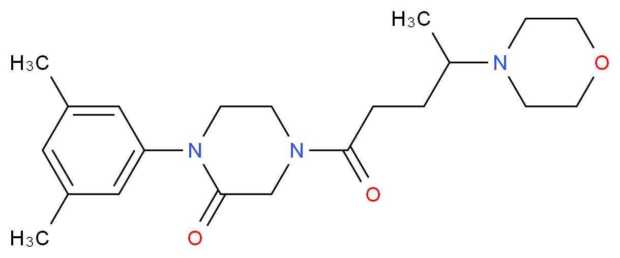 1-(3,5-dimethylphenyl)-4-[4-(4-morpholinyl)pentanoyl]-2-piperazinone_分子结构_CAS_)