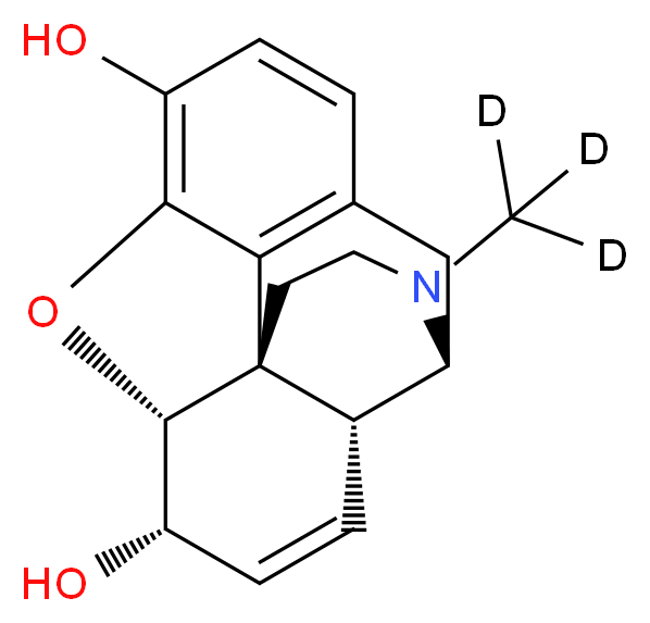 (1S,5R,13R,14S,17R)-4-(<sup>2</sup>H<sub>3</sub>)methyl-12-oxa-4-azapentacyclo[9.6.1.0<sup>1</sup>,<sup>1</sup><sup>3</sup>.0<sup>5</sup>,<sup>1</sup><sup>7</sup>.0<sup>7</sup>,<sup>1</sup><sup>8</sup>]octadeca-7(18),8,10,15-tetraene-10,14-diol_分子结构_CAS_67293-88-3