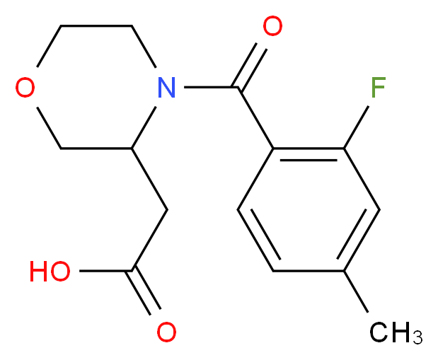 [4-(2-fluoro-4-methylbenzoyl)-3-morpholinyl]acetic acid_分子结构_CAS_)