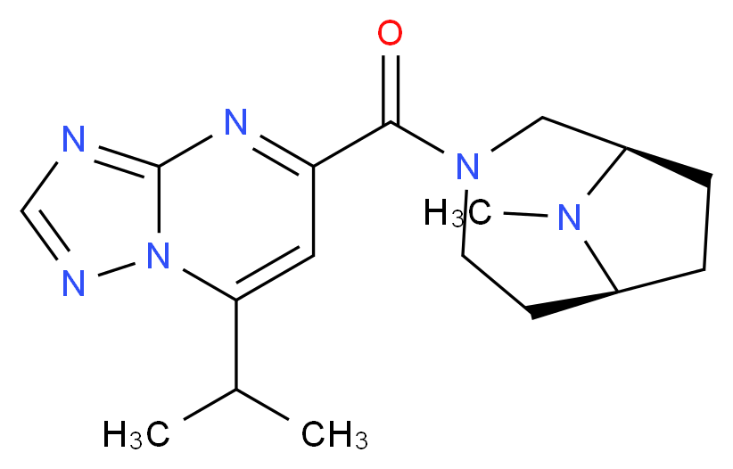 7-isopropyl-5-{[(1R*,6S*)-9-methyl-3,9-diazabicyclo[4.2.1]non-3-yl]carbonyl}[1,2,4]triazolo[1,5-a]pyrimidine_分子结构_CAS_)