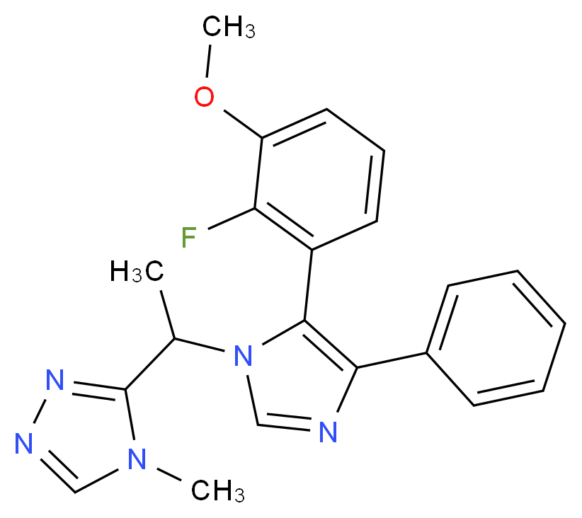 3-{1-[5-(2-fluoro-3-methoxyphenyl)-4-phenyl-1H-imidazol-1-yl]ethyl}-4-methyl-4H-1,2,4-triazole_分子结构_CAS_)