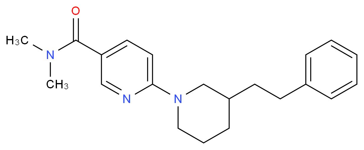 N,N-dimethyl-6-[3-(2-phenylethyl)-1-piperidinyl]nicotinamide_分子结构_CAS_)