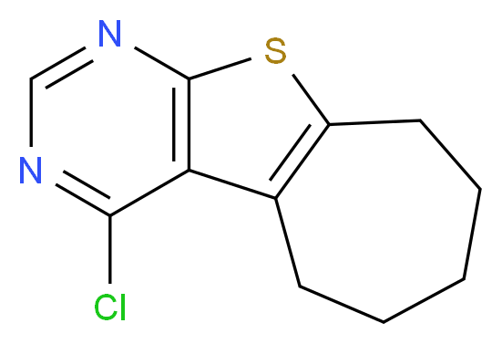 4-chloro-6,7,8,9-tetrahydro-5H-cyclohepta[4,5]thieno[2,3-d]pyrimidine_分子结构_CAS_40106-58-9)